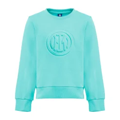 Inter Felpe E Giacche^IM FELPA GIROCOLLO EMBOSSED CREST BAMBINO TURCHESE