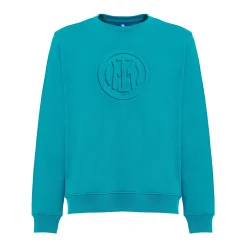 Inter Felpe E Giacche^IM FELPA GIROCOLLO EMBOSSED CREST VERDE PETROLIO