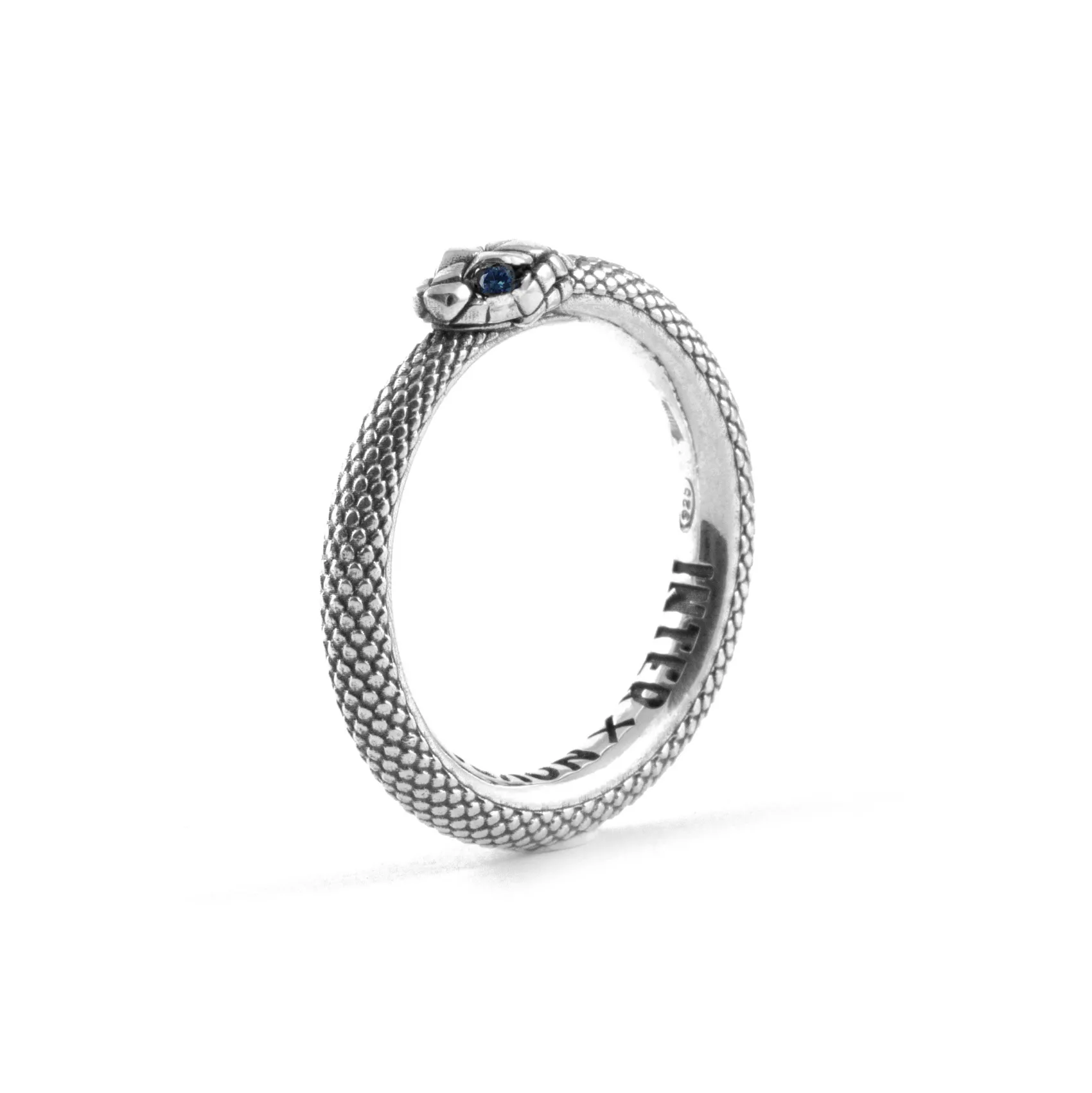 Inter Gioielli^IM X NOVE25 ANELLO BISCIONE CON BRILLANTI NERAZZURRI SILVER