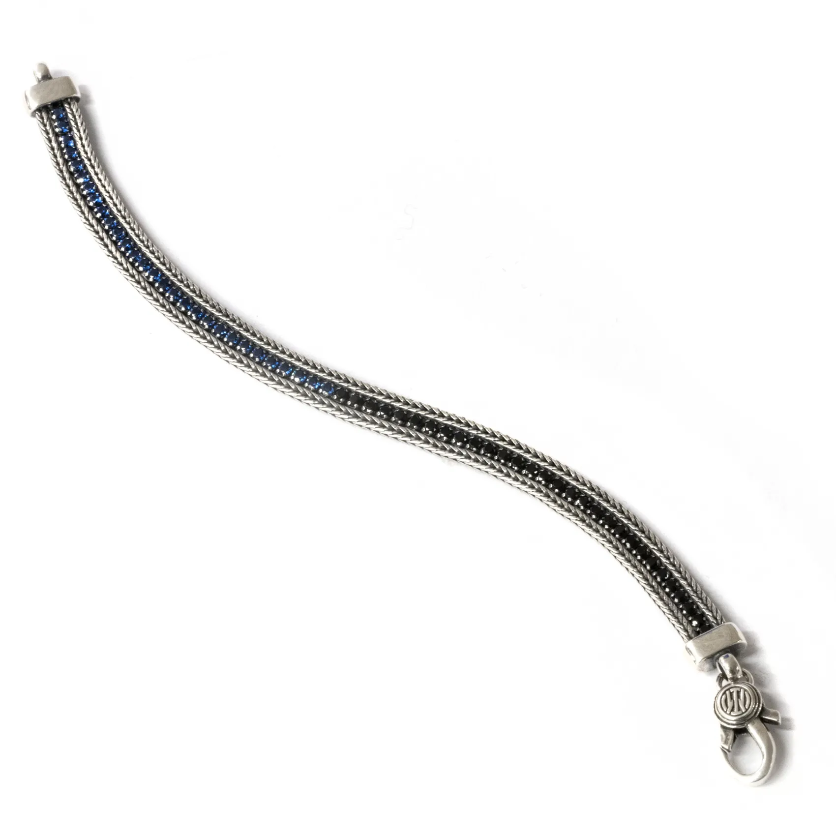 Inter Gioielli^IM X NOVE25 BRACCIALE IN ARGENTO CON BRILLANTI NERAZZURRI SILVER