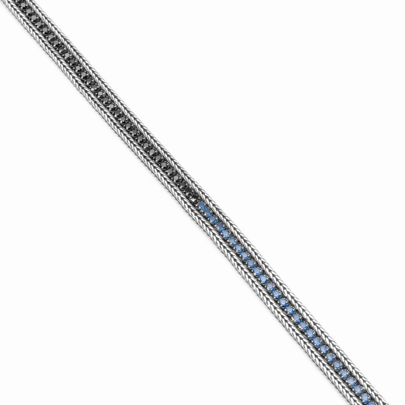 Inter Gioielli^IM X NOVE25 BRACCIALE IN ARGENTO CON BRILLANTI NERAZZURRI SILVER