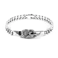 Inter Gioielli^IM NOVE25 BRACCIALE GRUMETTA BISCIONE SILVER