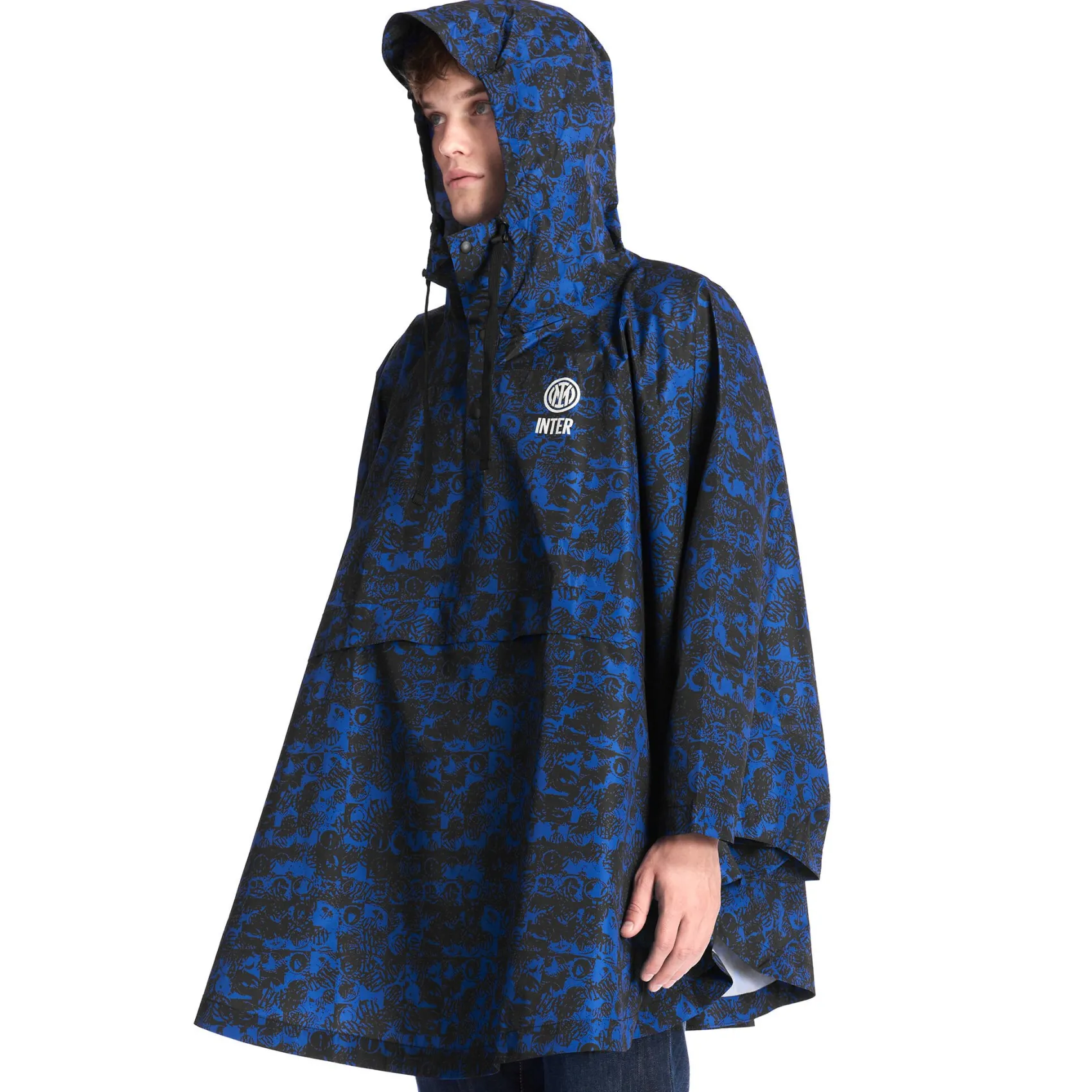 Inter Felpe E Giacche^IM PONCHO ALL OVER PATTERN NERO