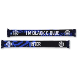 Inter Sciarpe^IM SCIARPA DOUBLE FACE BLACK & E BLU