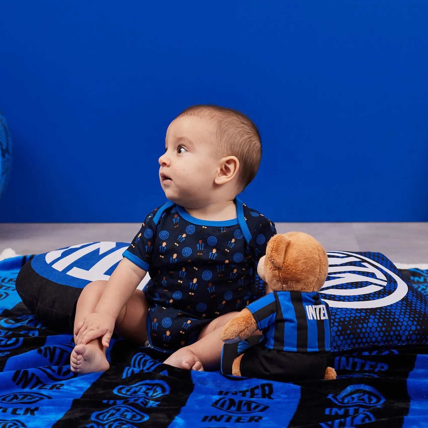 Inter Body E Tutine^IM SET BODY MANICHE CORTE CALCIO BALILLA BLU NAVY